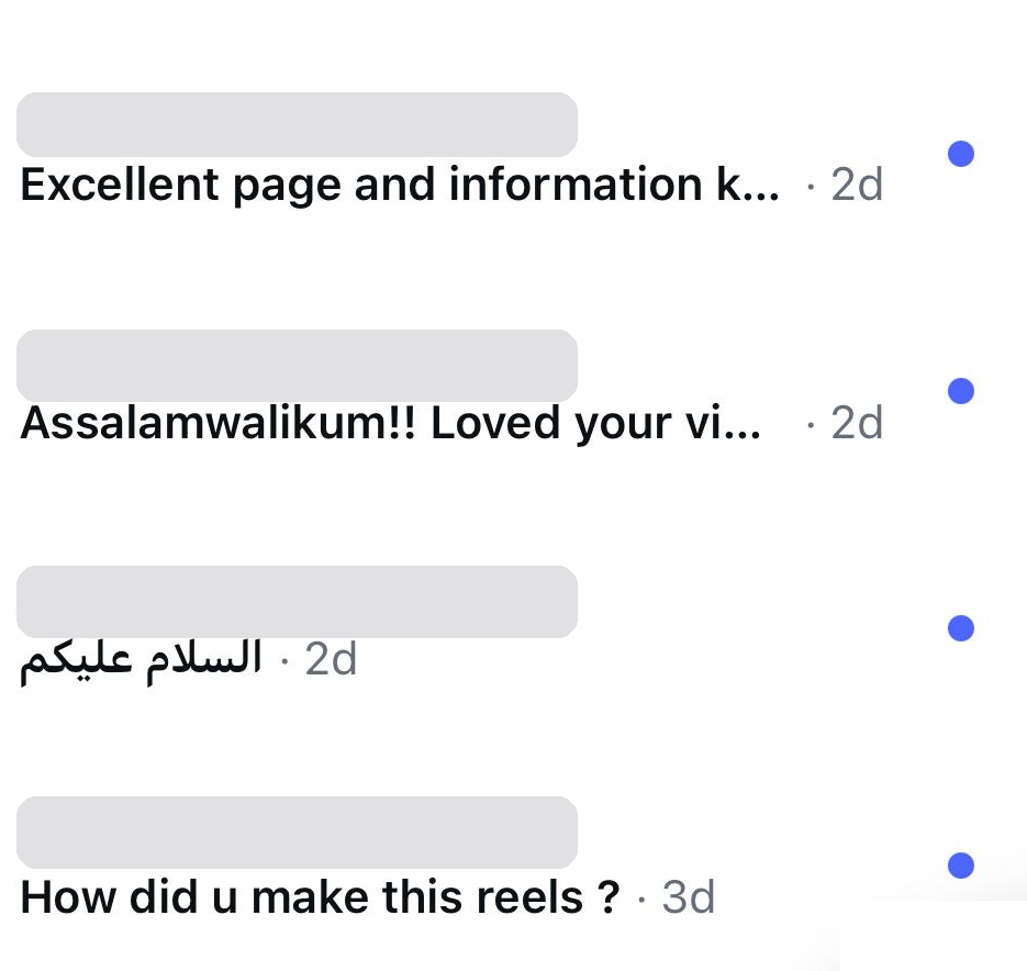 An inbox full of messages, one asking: How did u make this reels?
